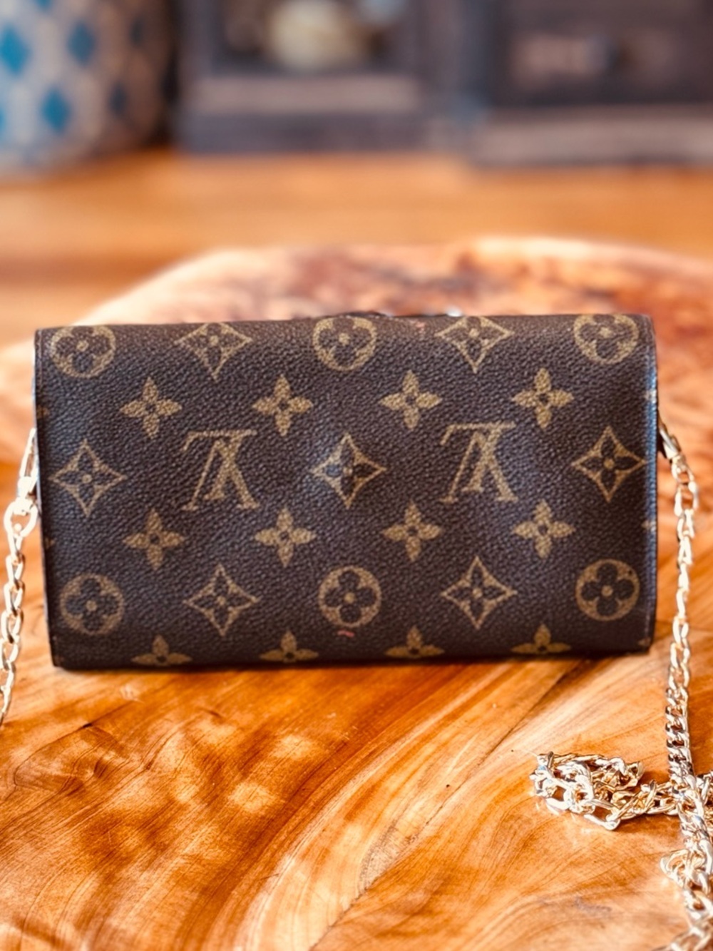 Louis Vuitton monogram vintage international trifled wallet,long brown converted - Picture 4 of 17
